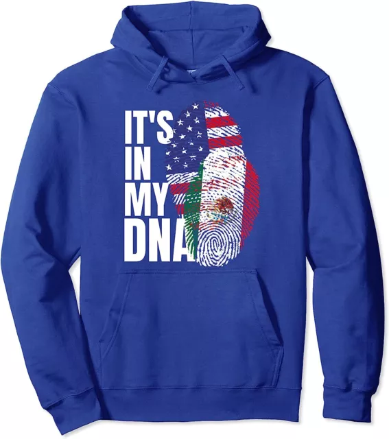 Mexican And American Mix DNA Heritage Flag USA Gift Unisex Hooded Sweatshirt