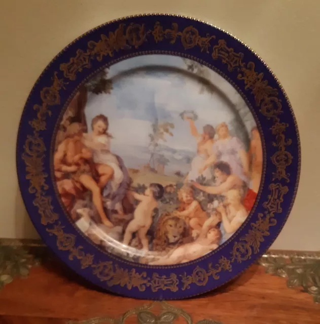 Bellissimo Piatto Porcellana Pietro Da Cortona Palazzo Pitti Firenze 19x19 ca