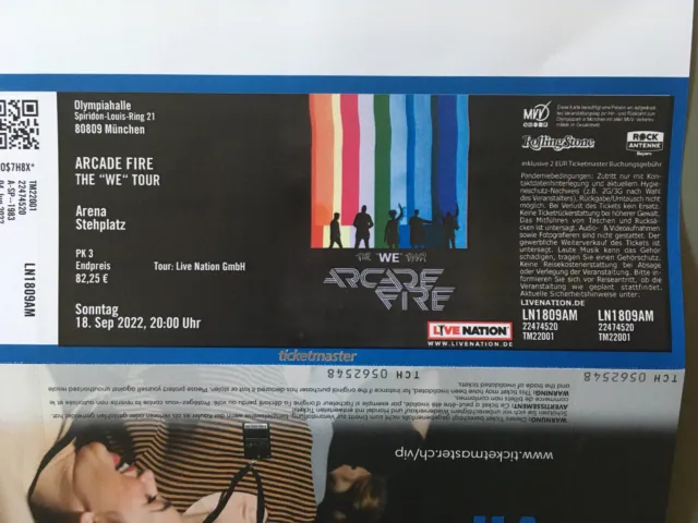 Arcade Fire WE-Tour - 18. Sept 2022 München - 1 Stehplatz-Ticket