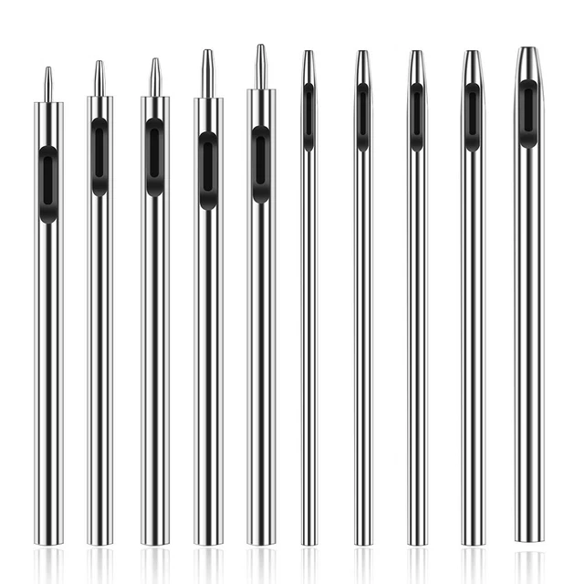 10 Pcs Leather Hole Punch Cutter 0.5Mm-3.5Mm Hollow Punch Set for Leather Crafti
