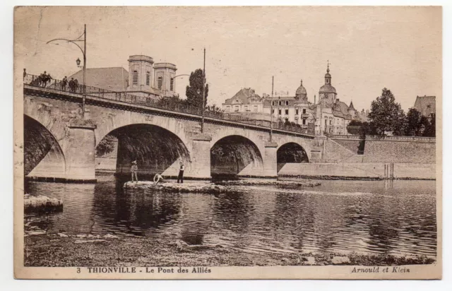 THIONVILLE - Moselle - CPA 57 - Bridge over the Moselle - stamp removed from back - fold