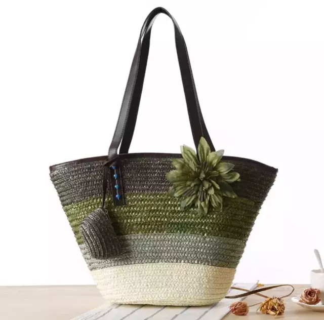 Rosewood Baha Mar FRENCH BASKET Bag, Woven Straw; Beach/Picnic Tote Purse