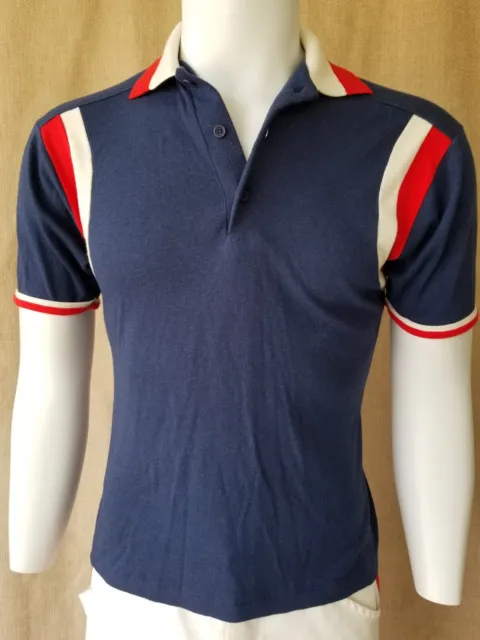 -LOT of 5- ROD LAVER Mens Vintage Sportswear shorts polo shirts red white blue S