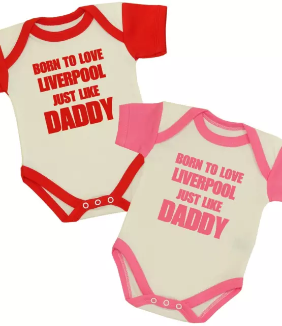 BabyPrem Boys Girls Clothes Daddy Love LIVERPOOL Bodysuit Baby grow Shower Gifts