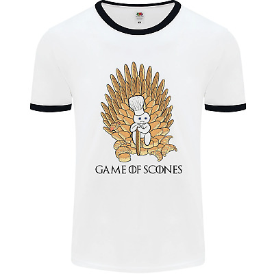 Game of Scones Funny Movie Parody GOT Mens White Ringer T-Shirt