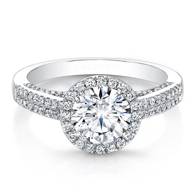 1.57Ct Rund Labor Erstellt D / VVS1 Diamant Verlobungsring 950 Platin Größe 5 6