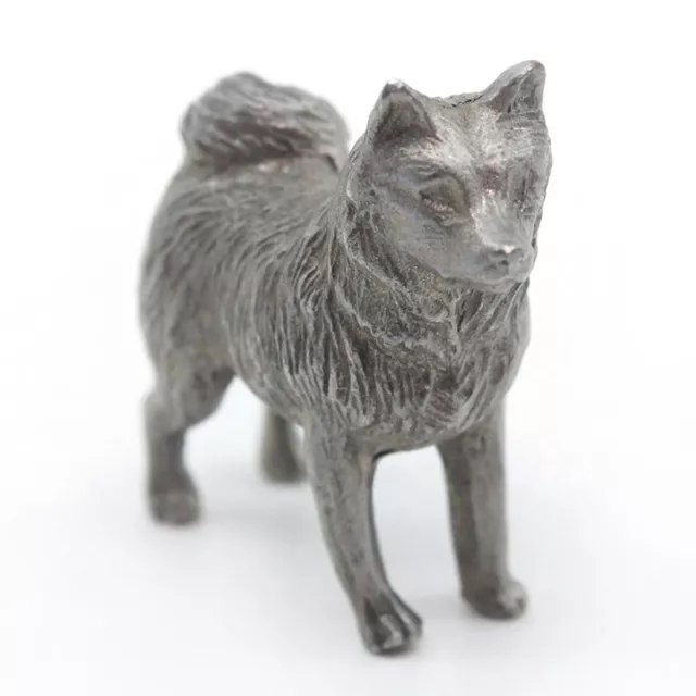 PEWTER Norwegian Elkhound Dog - Rawcliffe / P Davis 1" Metal Animal Miniature