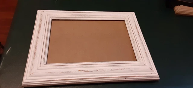 5X7 5 X 7 Picture Photo Frame table top wood easel white rustic distressed