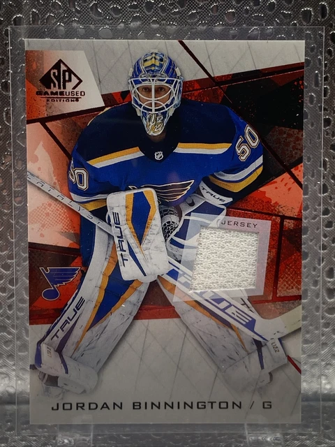 2021-22 Upper Deck SP Game Used Red #50 Jordan Binnington Patch Blues