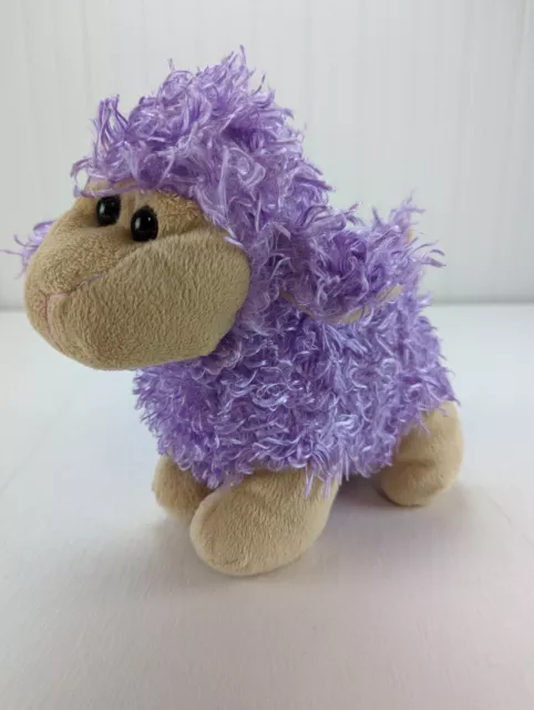 Emerald Toy Purple Beige Sheep Lamb Plush 9" Stuffed Animal 2011 Item #12058