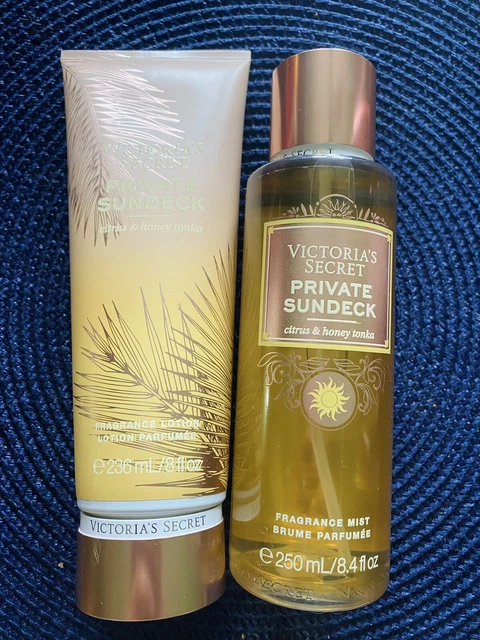 Victoria's Secret Private Sundeck Body mist Perfume & Body Lotion Set New