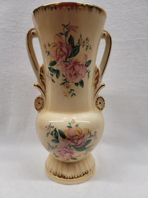 10" Spaulding Majorie Decal Vase By Royal Copley, Royal Windsor, Spaulding