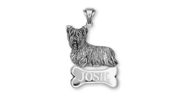 Skye Terrier Personalized Pendant Jewelry Sterling Silver Handmade Dog Personali