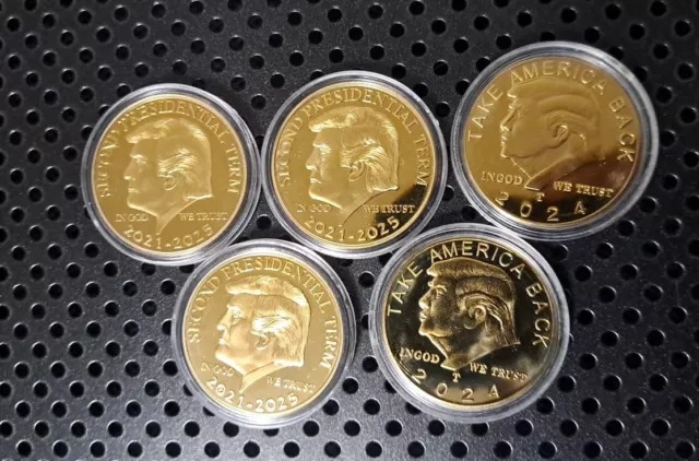 Lot Of 5 Donald Trump Commemerative Coins.#Z119