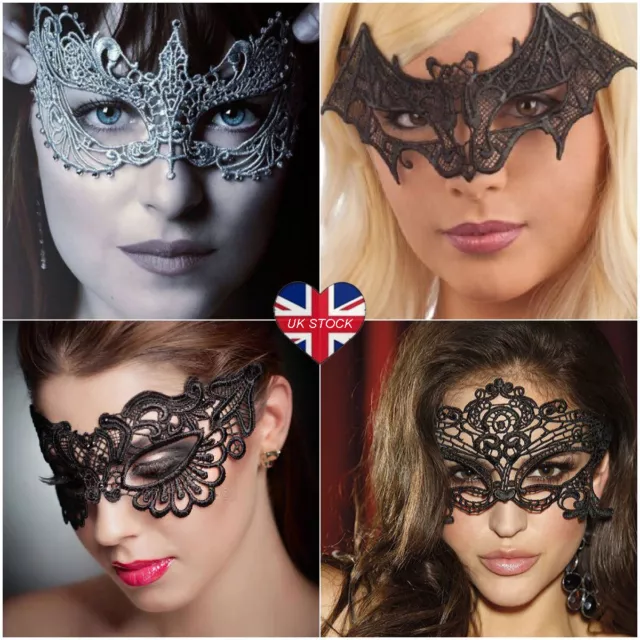 Lace Masquerade Eye Mask Gothic Fancy Dress Ladies Hen Party Halloween Xmas Half