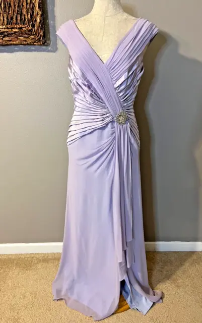 Tadashi Formal Dress 12 Flowy SILK Lilac Purple Wedding Cruise Party