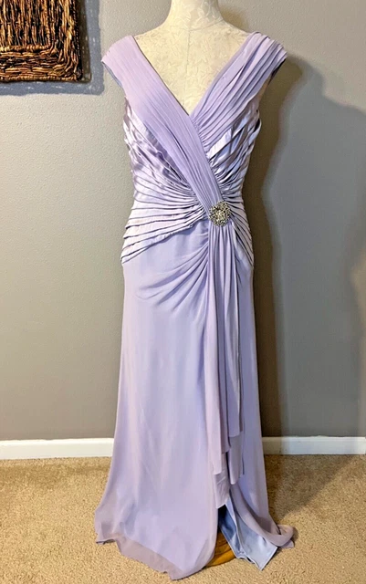 Tadashi Formal Dress 12 Flowy SILK Lilac Purple Wedding Cruise Party Tadashi Formal Dress 12 Flowy SILK Lilac Purple Wedding Cruise Party