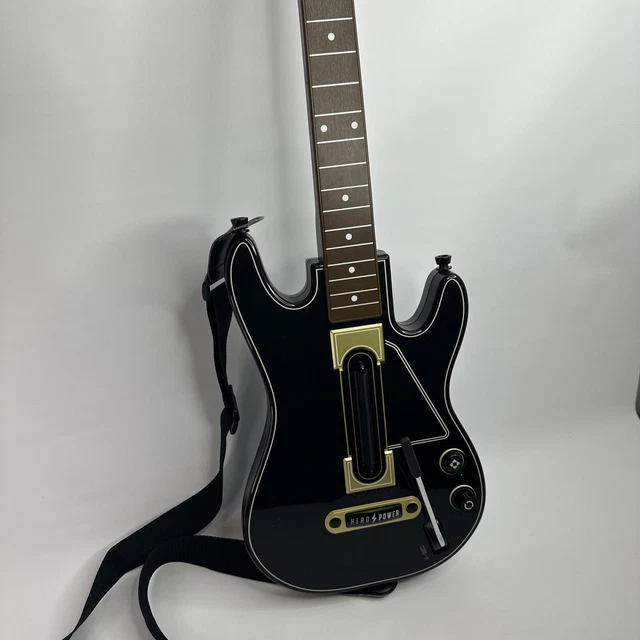 Activision Guitar Hero Power Wireless Guitar Xbox 360 PS3 Black Gold No Dongle Activision Guitar Hero Power Wireless Guitar Xbox 360 PS3 Black Gold No Dongle