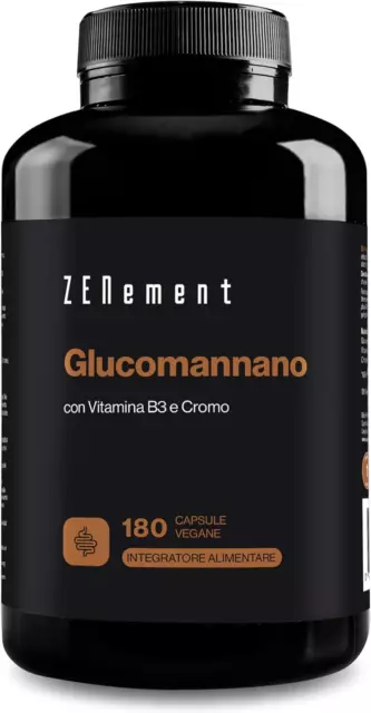 Glucomannano Forte 4.200 Mg per Dose Giornaliera Da Radice Di Konjac 180 Capsule