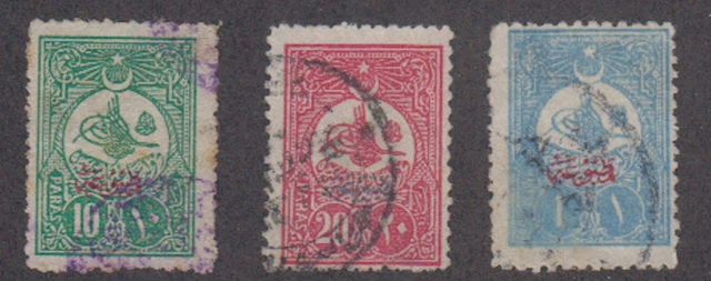 Turkey - 1908 - SC P56-58 - Used
