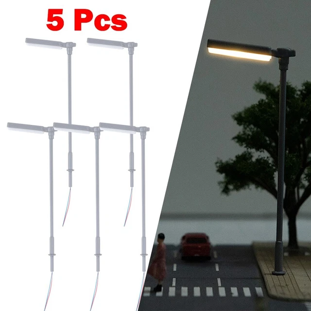 10 Lampes Réverbères Modélisme Ferroviaire échelle 1:50 LED Blanc Chaud - Pour Maquettes De Trains Et Dioramas