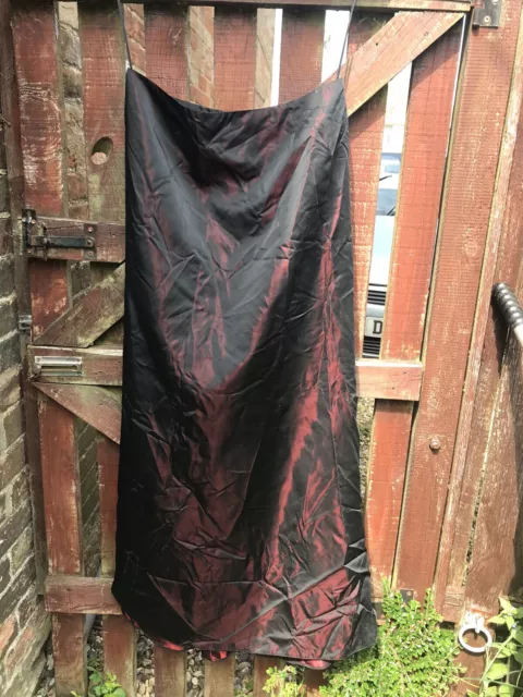 Vintage? Gonna Laura Ashley Lunga Maxi Nera Borgogna Due Toni Gotica Steampunk 12