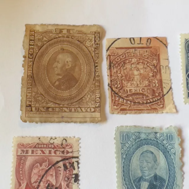 Early Mexico Lot Of 20 Revenue Fiscal Stamps (19 Different) With Overprints #3 2