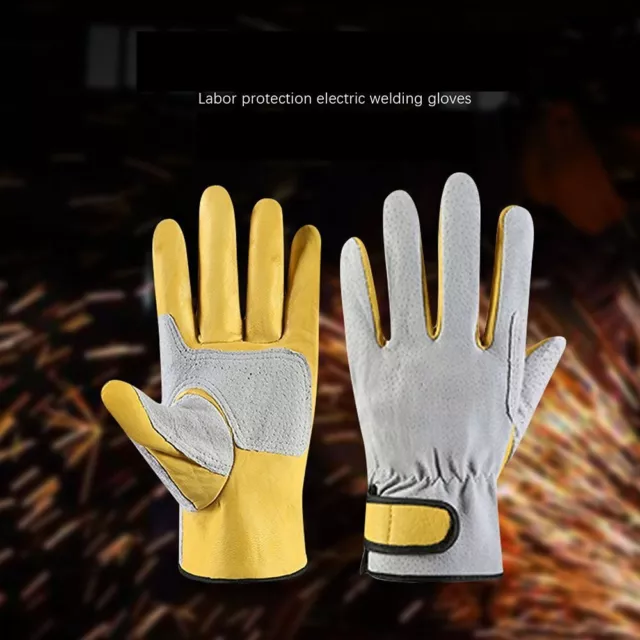 Premium Yellow Leather Safety Work Gloves Leather Rigger Gloves Gardening Gloves