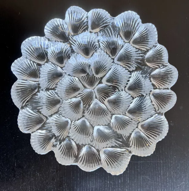 Royal Copenhagen Musling Shell Clam Large Crystal Serving Bowl Per Lutken 9.5"