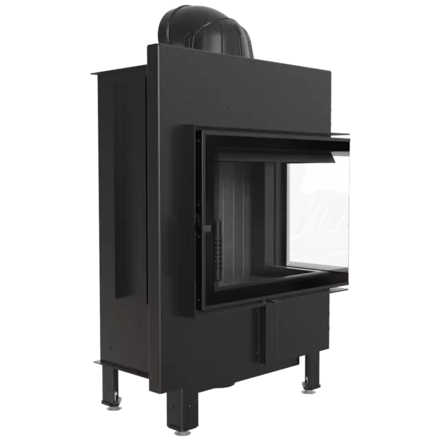 Insert cheminée en acier LUCY SLIM droite 8 kW Ø 160 revêtement noir