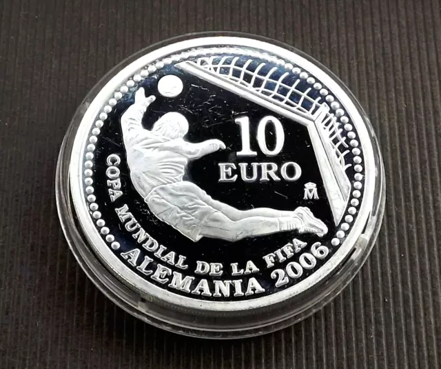 Spain 2003 10 Euro FIFA World Cup Germany 2006 Silver Proof C9429