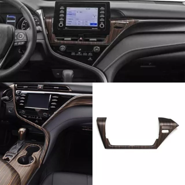 Middle Console Wood Grain Navigation Panel Trim For Toyota Camry 2021-2023 Peach