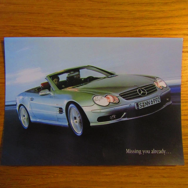 MERCEDES-BENZ R230 SL SL55 AMG V8 Kompressor Brochure Postcard c.2002 ...