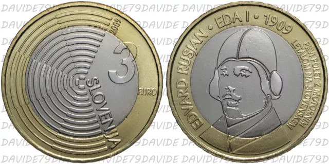 Slovenia - 3 Euro 2009 - 100° Anniversario Volo A Motore Su Slovenia