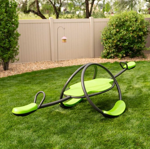 Playground Equipment Toys Kids Teeter Totter See Saw Backyard Play Gym Green