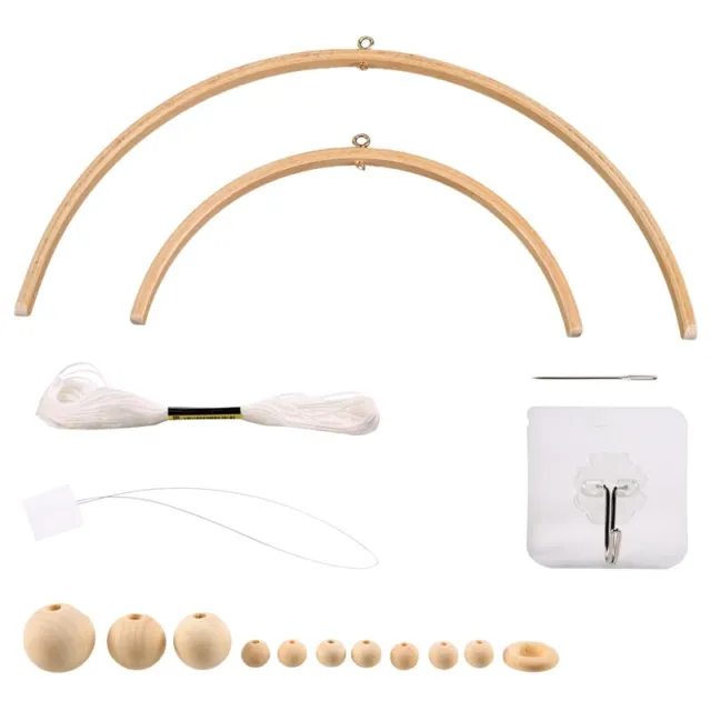 Bed Bell for Baby, DIY Wooden Mobile Frame for Crafts Natural Wood Mobile HO3