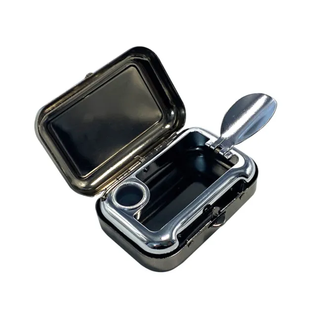 Portable Mini Car Ashtray with Lid Stainless Steel For Car Home Travel 6*4*2cm