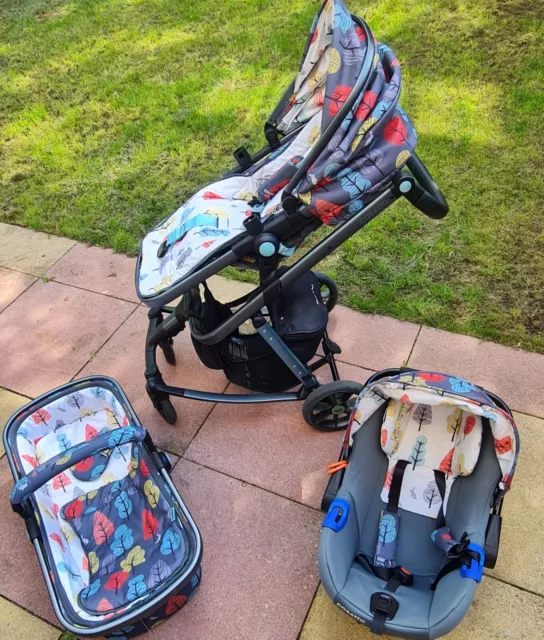 Cosatto Giggle Quad Travel System Pram Pushchair Car Seat Bassinet Bag Hare Wood