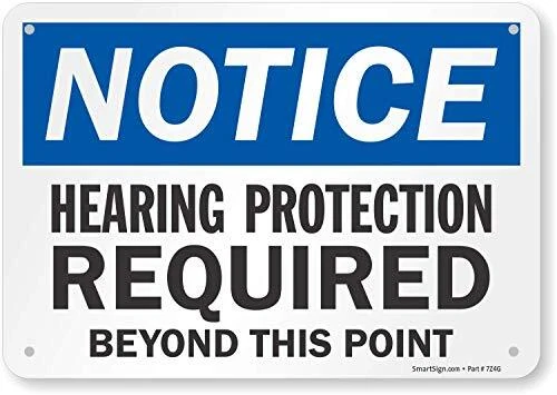 "Notice - Hearing Protection Required" Sign | 7" x 10" Plastic