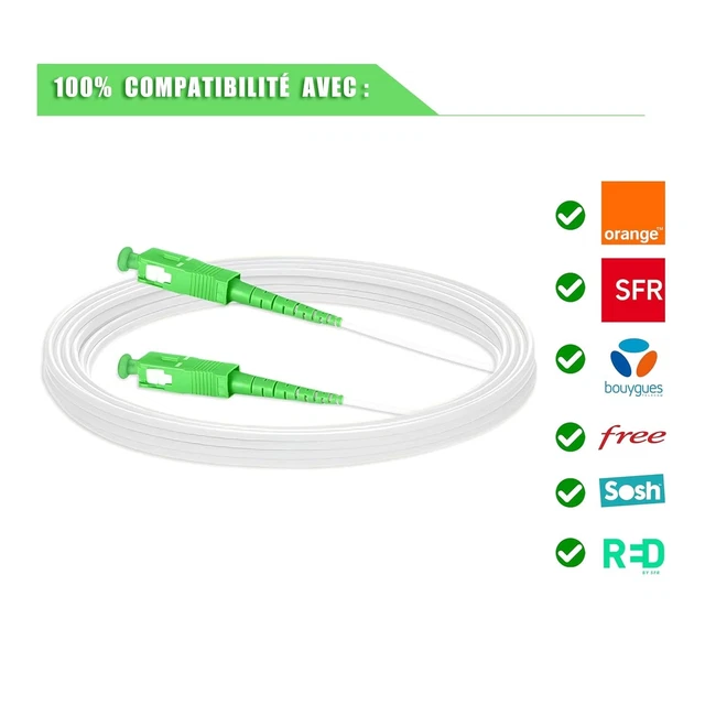 Câble Fibre Optique Blindé 20M LC/APC à LC/APC - Simplex Monomode Renforcé Garantie 10 Ans - Jaune