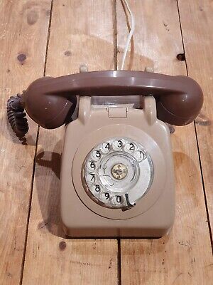 Vintage Phone GPO 706 Rotary Dial Telephone - two-tone grey, converted