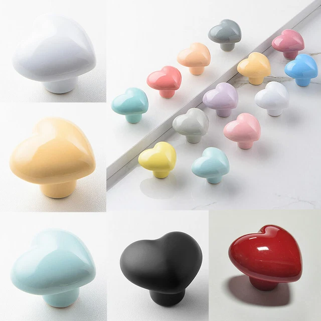 Heart-shaped Ceramic Pull Handles Drawer Wardrobe Cabinet Closet Door Knobs