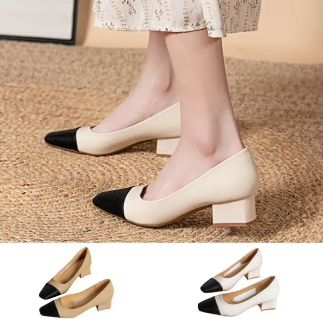 Ladies Heels Slip On Pumps Wedding Womens Mid Block Heel Comfort Dress Shoes