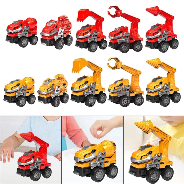 10-teiliges Baufahrzeug Spielzeug Set - Mit Sound & Licht Für Kinder 1-6 Jahre