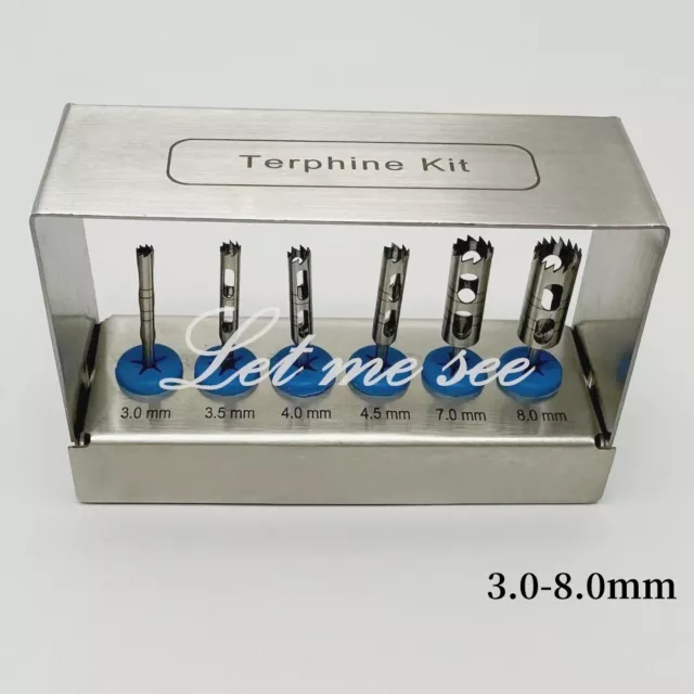 Dental Implant Trephine Drills Kit Bur Drill Holder Surgery Tools 3.0-8.0mm