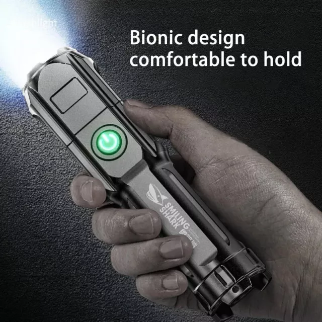 Torche puissante LED tactique rechargeable puissante et super lumineuse - Chine Lampe de poche rechargeable, logo personnalisé acceptable