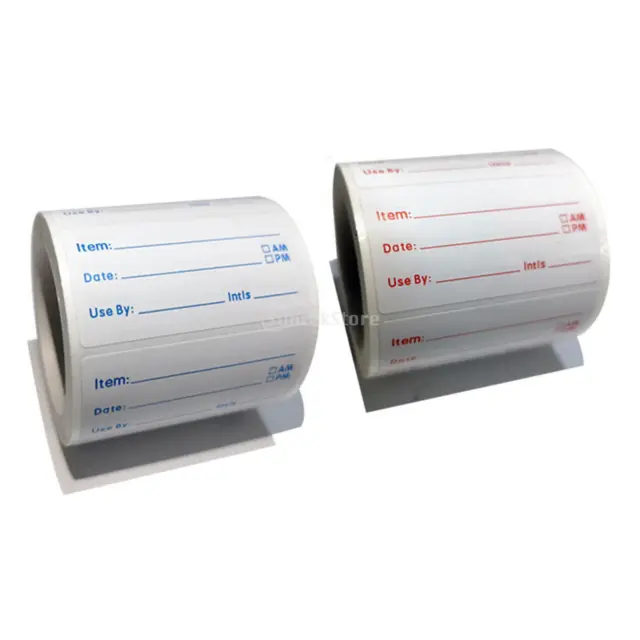500x Food Freezer Labels Self-Adhesive 50x25mm Dissolvable Date Labels