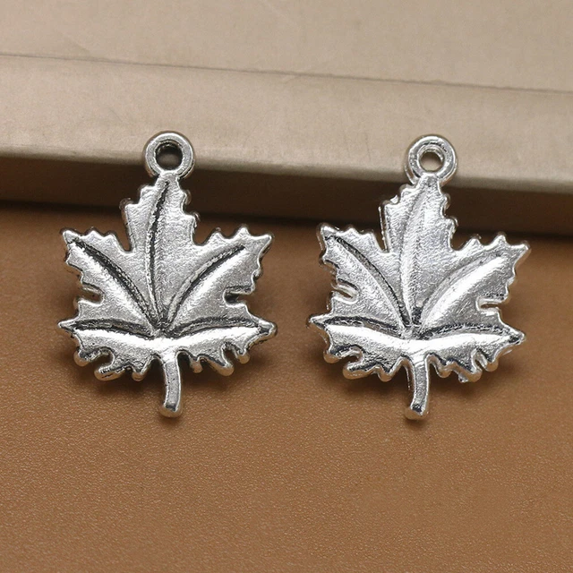 20 pièces alliage feuille d'érable pendentif breloques bricolage fabrication de