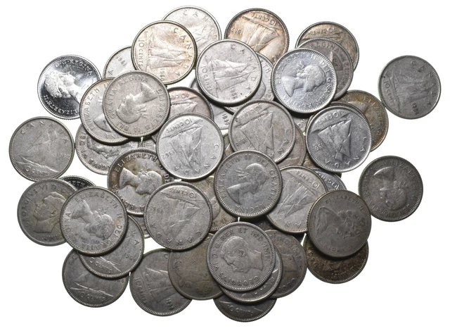 $5 Face 80% Silver Canadian Canada Dimes 50 Pcs Roll Bullion Lot *001