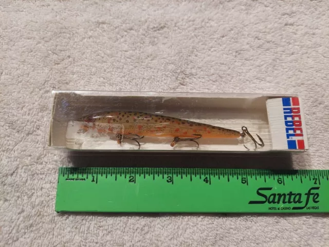 Vintage Rebel Naturalized Brown Trout Spoonbill 4-1/2" Body Lure  In Box